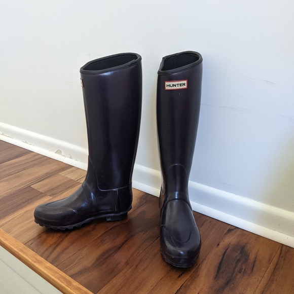 Hunter Style Tall Boots Dark Purple - Picture 2 of 8